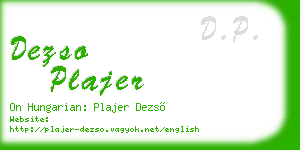 dezso plajer business card