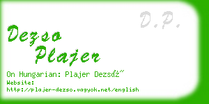 dezso plajer business card